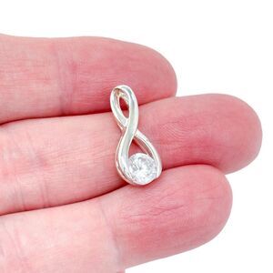 Estate Sterling Silver 925 Infinity Cubic Zirconia Pendant